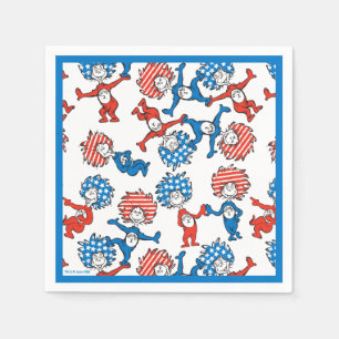 Dr. Seuss   Thing 1 Thing 2 US Flag Pattern Napkin