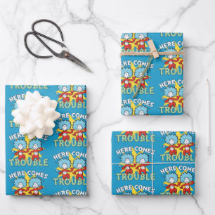 Dr. Seuss   Thing One Thing Two Here Comes Trouble Wrapping Paper Sheet