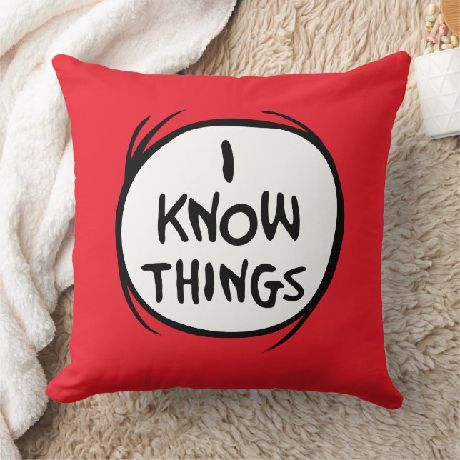 Dr. Seuss | Thing One Thing Two - I Know Things Throw Pillow (Blanket)