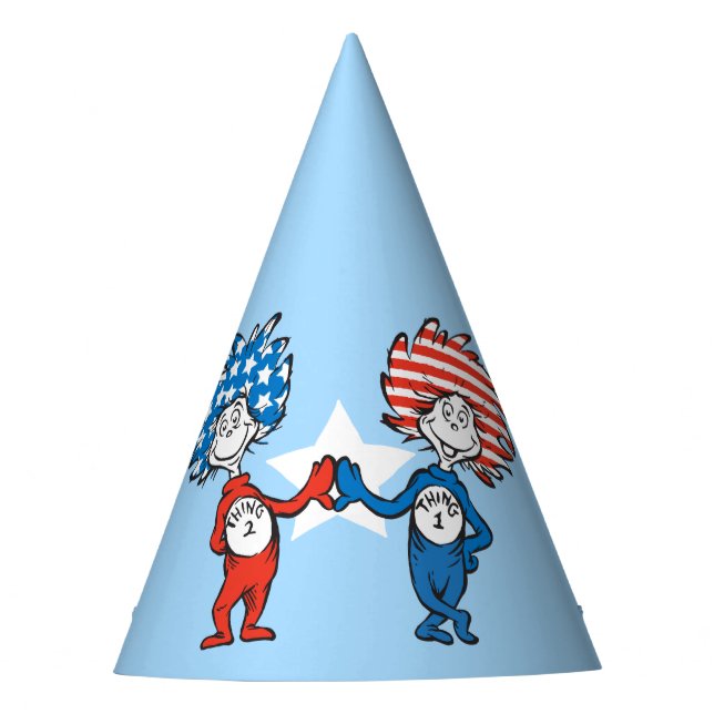 Dr. Seuss | Thing One Thing Two Patriotic Graphic Party Hat (Front)