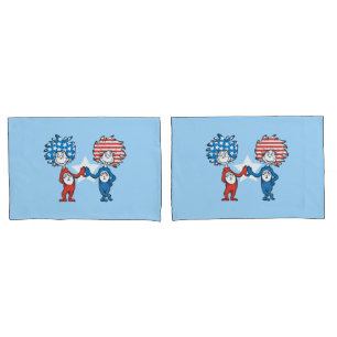 Dr. Seuss   Thing One Thing Two Patriotic Graphic Pillowcase