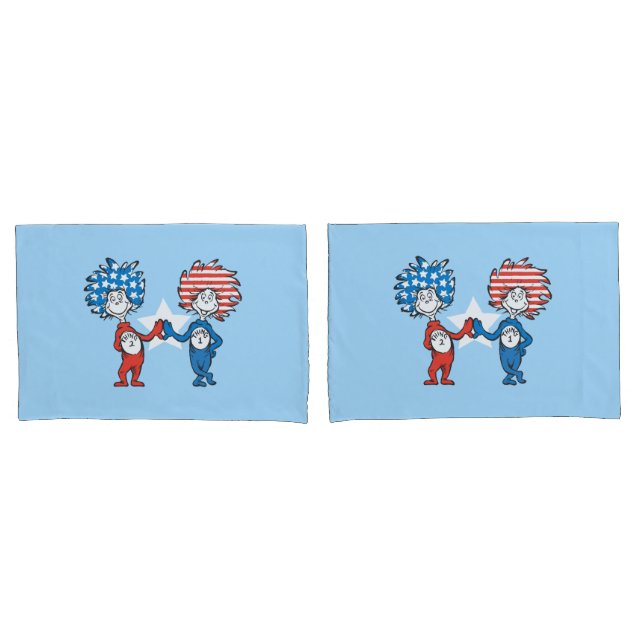 Dr. Seuss | Thing One Thing Two Patriotic Graphic Pillowcase (Front-Set)