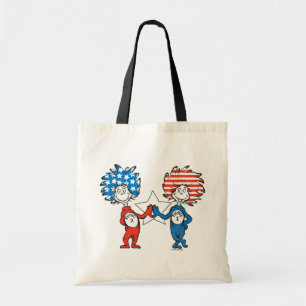 Dr. Seuss   Thing One Thing Two Patriotic Graphic Tote Bag