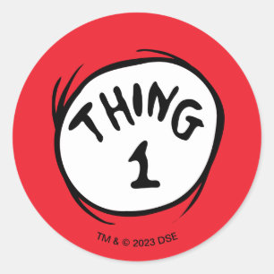 Dr. Seuss Thing One Thing Two - Thing One Classic Round Sticker