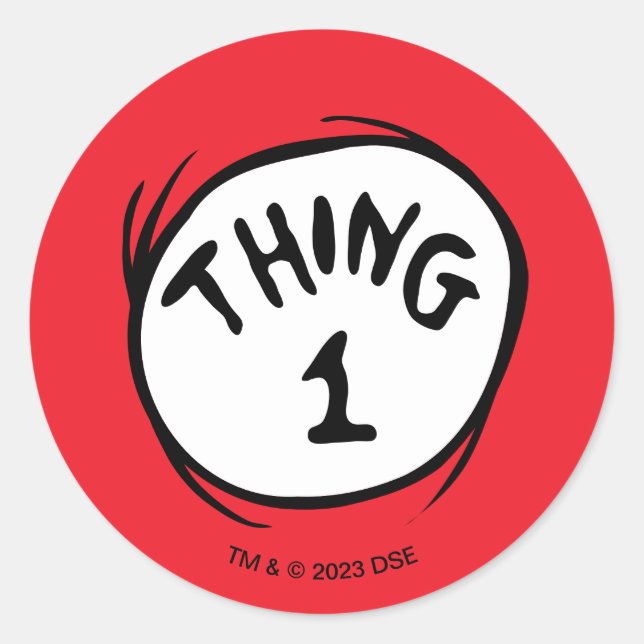 Dr. Seuss | Thing One Thing Two - Thing One Classic Round Sticker (Front)
