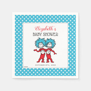 Dr. Seuss Thing One Thing Two   Twins Baby Shower Napkin