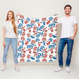 Dr. Seuss   Thing One Thing Two US Flag Pattern Fleece Blanket