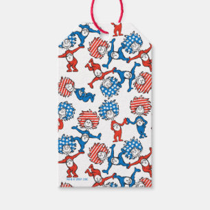 Dr. Seuss Thing One Thing Two US Flag Pattern Gift Tags