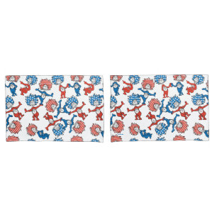 Dr. Seuss   Thing One Thing Two US Flag Pattern Pillowcase