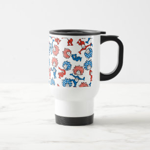 Dr. Seuss   Thing One Thing Two US Flag Pattern Travel Mug