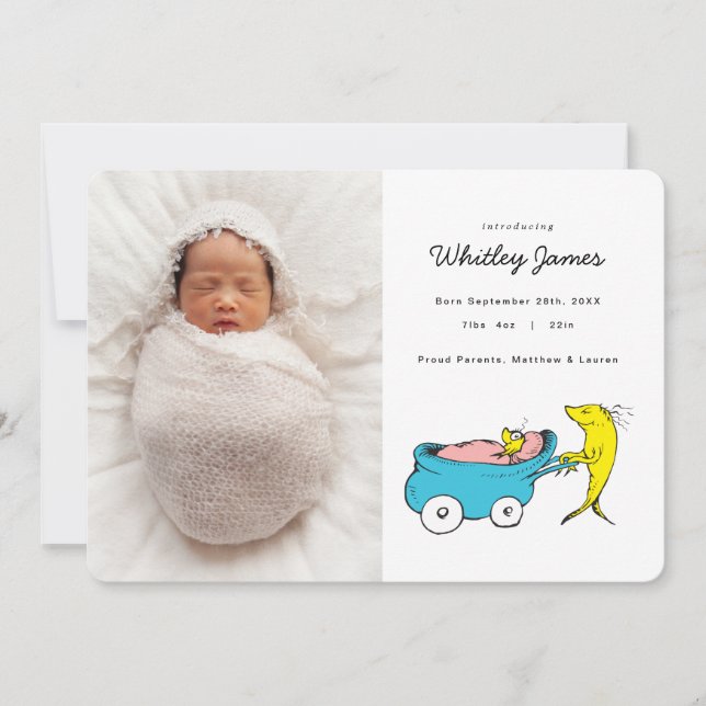 Dr Seuss | Un poisson - Faire-part de naissance ga (Devant)