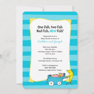 Dr. Seuss   Un Poisson - Invitation à une Baby Sho