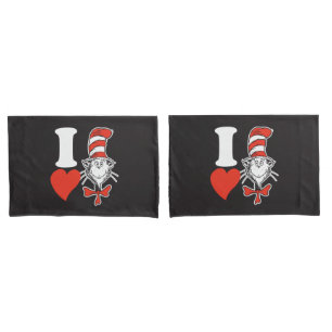 Dr. Seuss Valentine   I Heart the Cat in the Hat Pillowcase