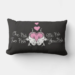 Dr. Seuss Valentine   One Fish Two Fish Lumbar Pillow
