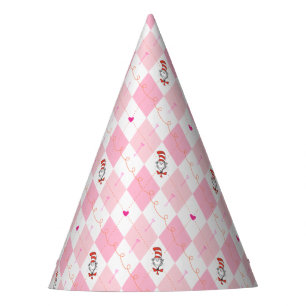 Dr. Seuss Valentine   Pink Argyle Cat in the Hat