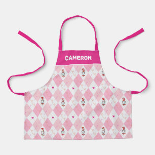 Dr. Seuss Valentine   Pink Argyle Cat in the Hat Apron