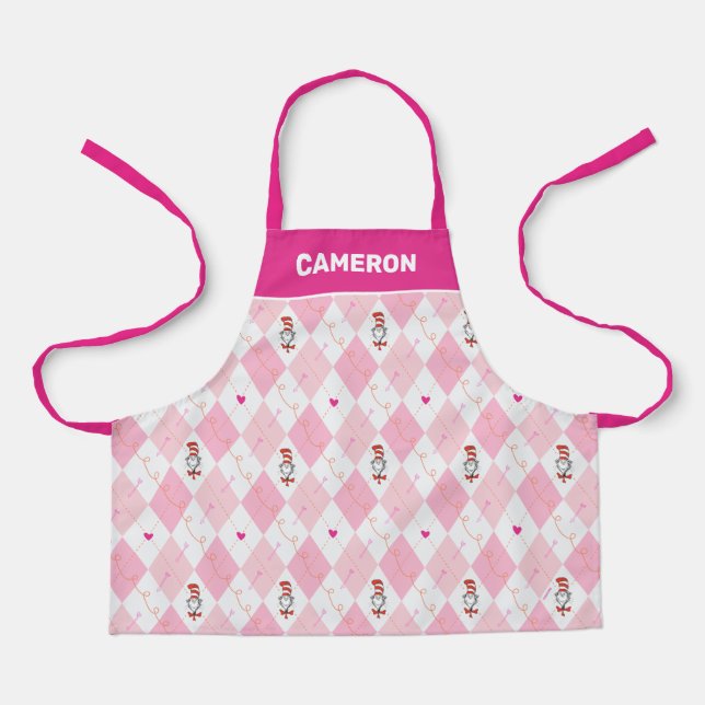 Dr. Seuss Valentine | Pink Argyle The Cat in the H Apron (Front)