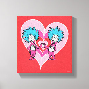 Dr. Seuss Valentine   Thing 1 Thing 2 Canvas Print