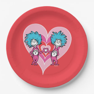 Dr. Seuss Valentine   Thing One Thing Two Paper Plate