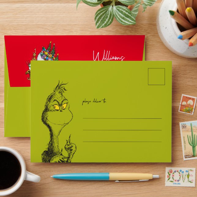 Dr. Seuss | Vintage Grinch Envelope (Desk)