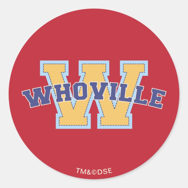Dr. Seuss | Who-ville Athletic Logo Classic Round Sticker (Front)