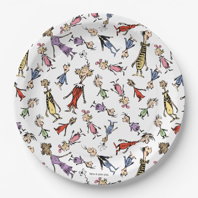 Dr. Seuss Whoville Characters Festive Pattern Paper Plate (Front)