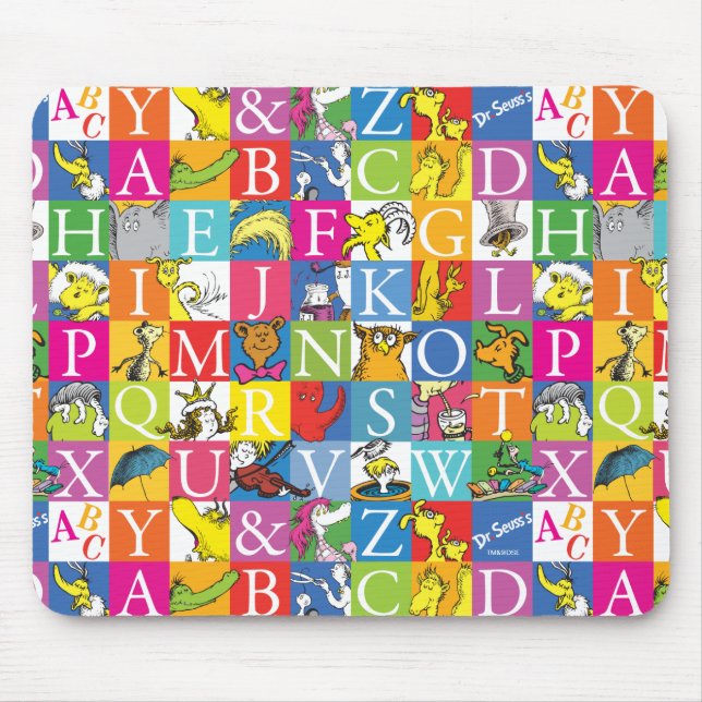 Dr. Seuss's ABC Colorful Block Letter Pattern Mouse Pad (Front)