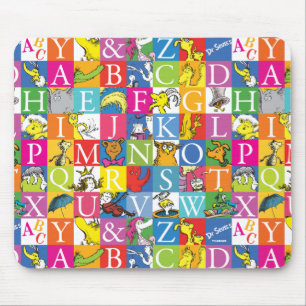 Dr. Seuss's ABC Colourful Block Letter Pattern Mouse Pad