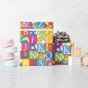 Dr. Seuss's ABC Colourful Block Letter Pattern Wrapping Paper