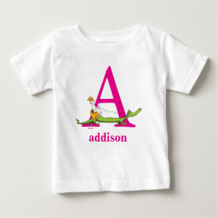 Dr. Seuss's ABC: Letter A - Pink   Add Your Name Baby T-Shirt