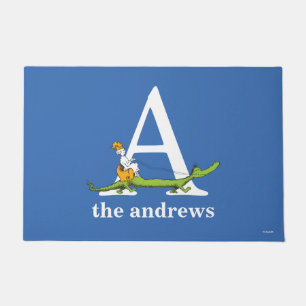 Dr. Seuss's ABC: Letter A - White Add Your Name Doormat