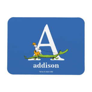 Dr. Seuss's ABC: Letter A - White Add Your Name Magnet