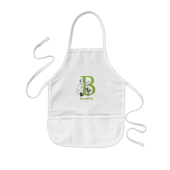 Dr. Seuss's ABC: Letter B - White | Add Your Name Kids Apron (Front)