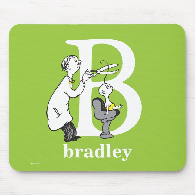 Dr. Seuss's ABC: Letter B - White | Add Your Name Mouse Pad (Front)