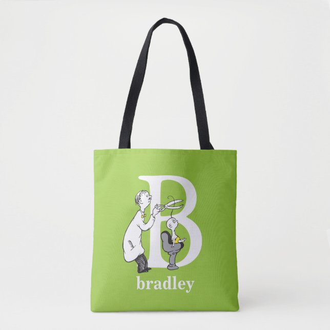 Dr. Seuss's ABC: Letter B - White | Add Your Name Tote Bag (Front)