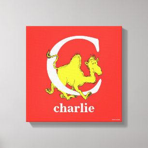 Dr. Seuss's ABC: Letter C - White   Add Your Name Canvas Print