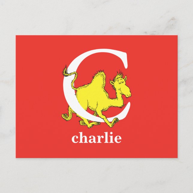 Dr. Seuss's ABC: Letter C - White | Add Your Name Postcard (Front)
