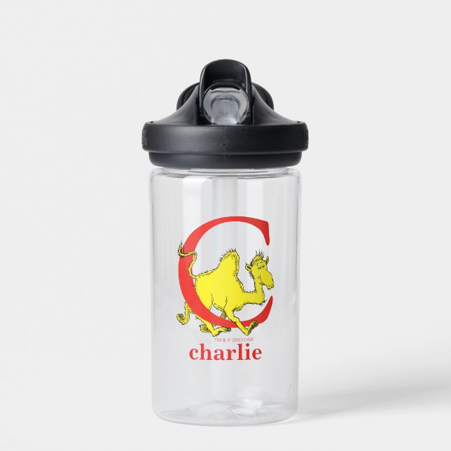 Dr. Seuss's ABC: Letter C - White | Add Your Name Water Bottle (Front)