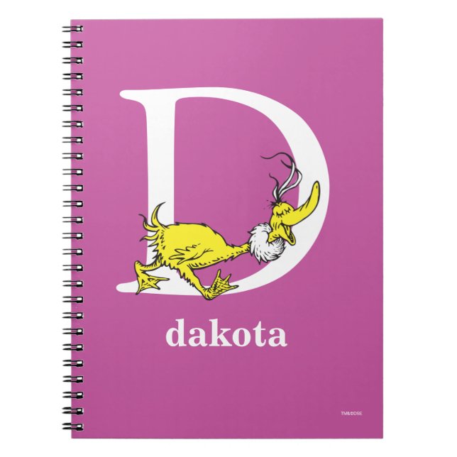Dr. Seuss's ABC: Letter D - White | Add Your Name Notebook (Front)