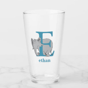 Dr. Seuss's ABC: Letter E - Blue Add Your Name Glass