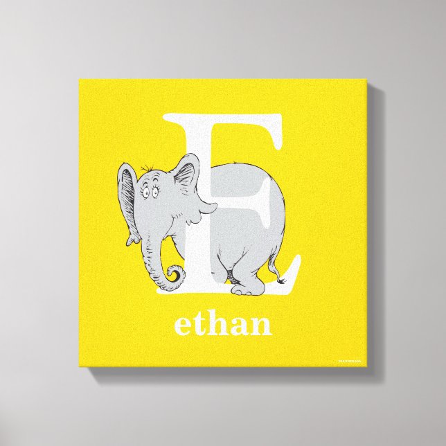 Dr. Seuss's ABC: Letter E - White | Add Your Name Canvas Print (Front)