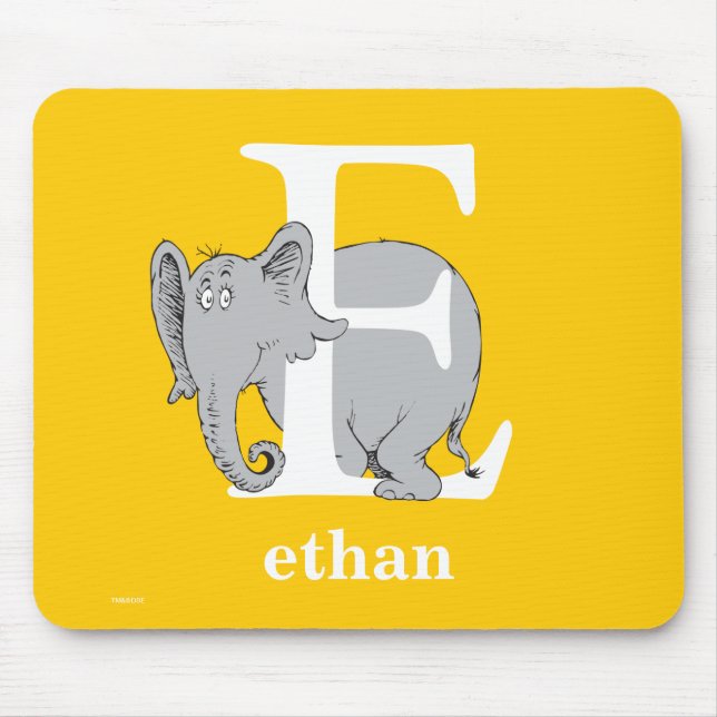 Dr. Seuss's ABC: Letter E - White | Add Your Name Mouse Pad (Front)