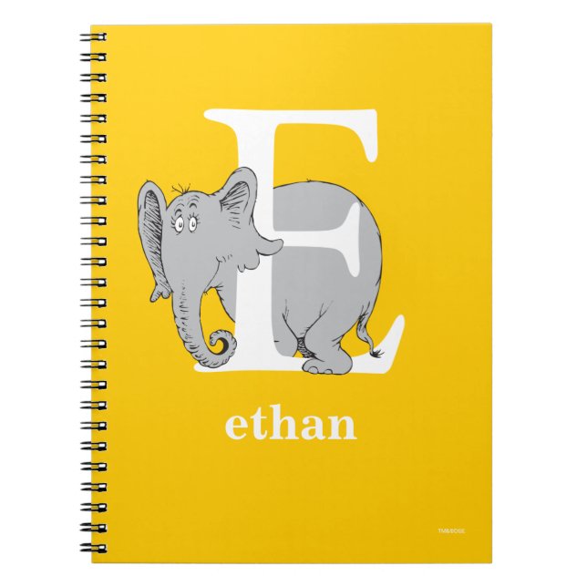 Dr. Seuss's ABC: Letter E - White | Add Your Name Notebook (Front)