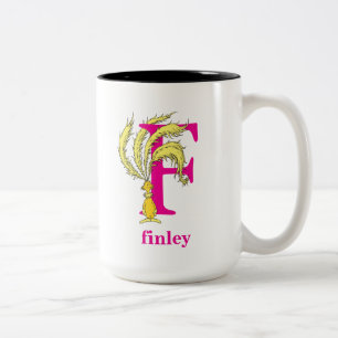 Dr. Seuss's ABC: Letter F - Pink   Add Your Name Two-Tone Coffee Mug
