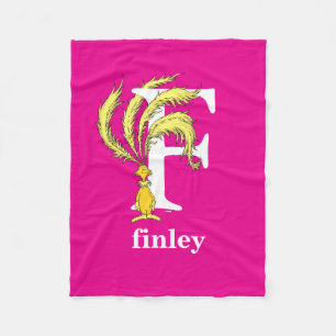 Dr. Seuss's ABC: Letter F - White   Add Your Name Fleece Blanket