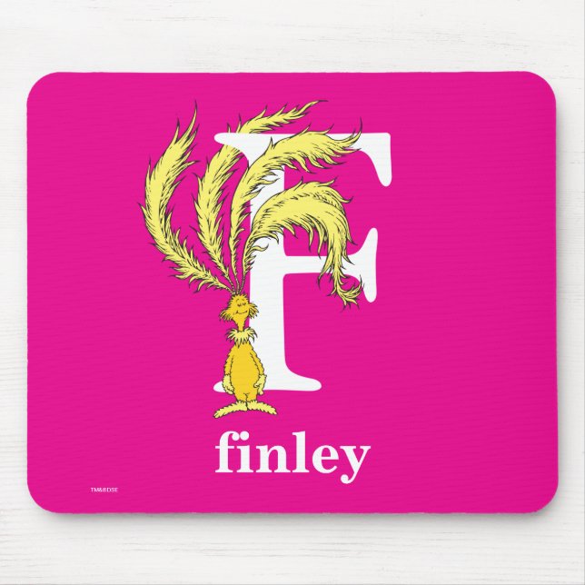 Dr. Seuss's ABC: Letter F - White | Add Your Name Mouse Pad (Front)