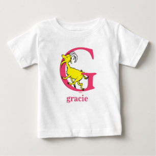 Dr. Seuss's ABC: Letter G - Pink Add Your Name Baby T-Shirt