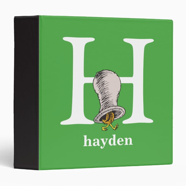 Dr. Seuss's ABC: Letter H - White | Add Your Name Binder (Front/Spine)