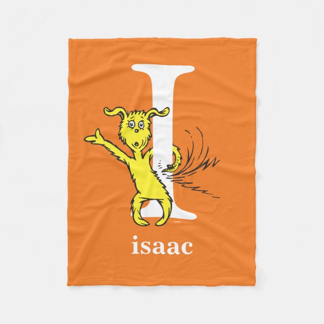 Dr. Seuss's ABC: Letter I - White | Add Your Name Fleece Blanket (Front)