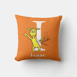 Dr. Seuss's ABC: Letter I - White Add Your Name Throw Pillow